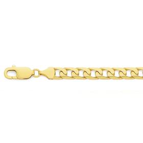 Solid-9ct-Gold-22cm-Bevelled-Square-Curb-Mens-Bracelet on sale