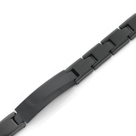 MY-Stainless-Steel-Polish-Black-Matte-ID-Mens-Bracelet on sale