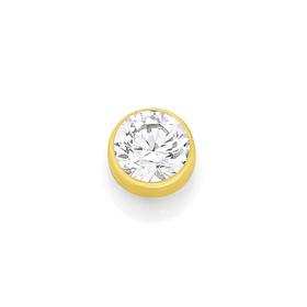 9ct-Gold-6mm-CZ-Round-Bezel-Single-Stud-Earring on sale