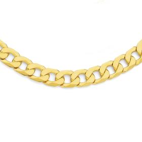 9ct+Gold+55cm+Bevelled+Curb+Chain