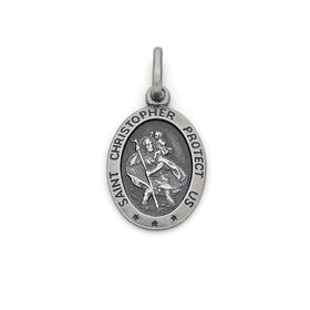 Silver-Oval-St-Christopher-Medal on sale