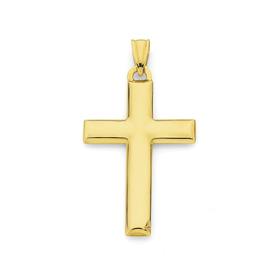 9ct-Gold-Polished-Cross-Gents-Pendant on sale