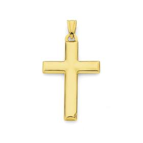 9ct-Gold-Gents-Polished-Cross-Pendant on sale