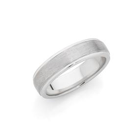 Silver-Satin-Centre-Comfort-Fit-Ring on sale