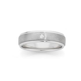 Sterling-Silver-Cubic-Zirconia-Satin-Polish-Gents-Ring on sale