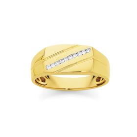 9ct-Gold-Diamond-Gents-Ring on sale