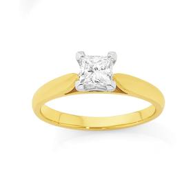 18ct-Two-Tone-Diamond-Solitaire-Engagement-Ring on sale