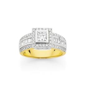 18ct+Two+Tone+Diamond+Engagement+Ring