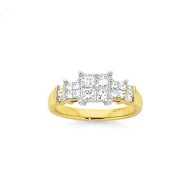 9ct+Gold+Diamond+Trilogy+Ring