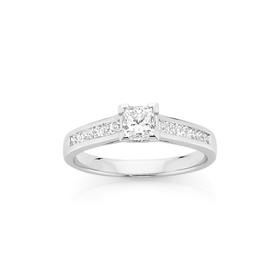 18ct+White+Gold+Diamond+Engagement+Ring