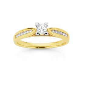 18ct+Two+Tone+Diamond+Engagement+Ring