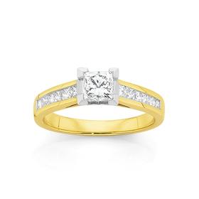 18ct+Two+Tone+Diamond+Engagement+Ring