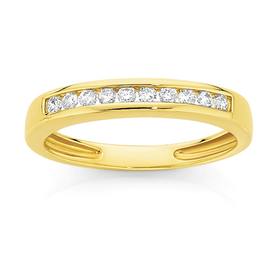 9ct+Gold+Diamond+Band