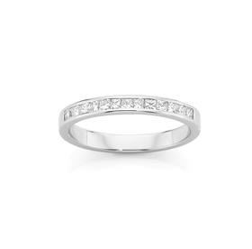 18ct+White+Gold+Diamond+Band