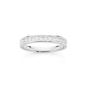 18ct+White+Gold+Diamond+Band