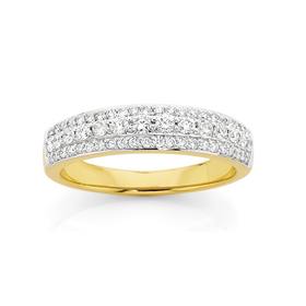 18ct+Gold+Two+Tone+Diamond+Band