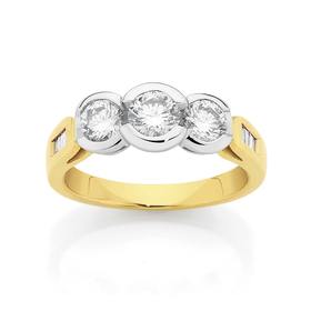 18ct-Two-Tone-Diamond-Trilogy-Ring on sale