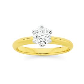 18ct+Gold+Diamond+Solitaire+Ring