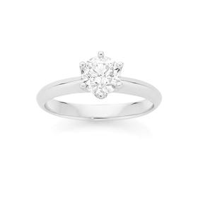 18ct+White+Gold+Diamond+Solitaire+Ring