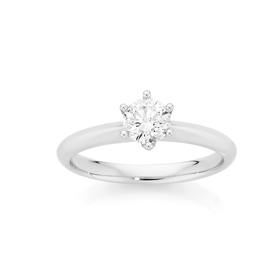 18ct+White+Gold+Diamond+Solitaire+Ring