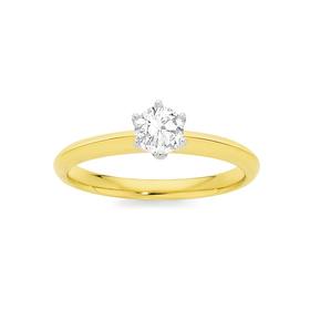 18ct+Gold+Diamond+Solitaire+Ring