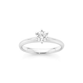 18ct+White+Gold+Diamond+Solitaire+Engagement+Ring