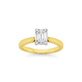 9ct+Two+Tone+Diamond+Engagement+Ring