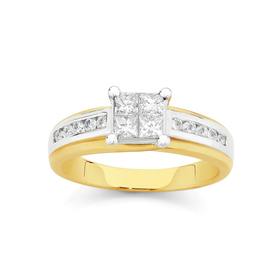 9ct+Two+Tone+Diamond+Engagement+Ring