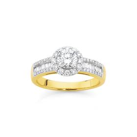 18ct+Two+Tone+Diamond+Engagement+Ring