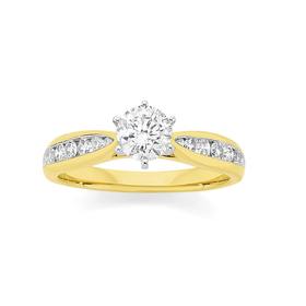 18ct+Gold+Diamond+Round+Brilliant+Cut+Ring