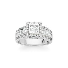 9ct-White-Gold-Diamond-Ring on sale