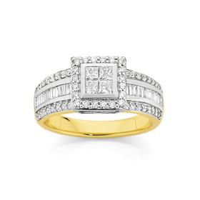 9ct+Two+Tone+Diamond+Ring