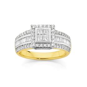 9ct-Two-Tone-Diamond-Ring on sale