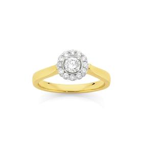 9ct+Two+Tone+Diamond+Engagement+Ring