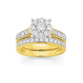18ct-Gold-Diamond-Bridal-Ring-Set on sale
