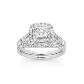 18ct-White-Gold-Diamond-Bridal-Ring-Set on sale