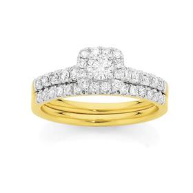 18ct+Gold+Diamond+Bridal+Set