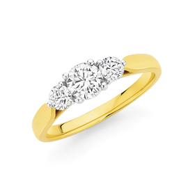 18ct+Gold+Diamond+Trilogy+Ring