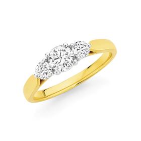18ct-Gold-Diamond-Trilogy-Ring on sale