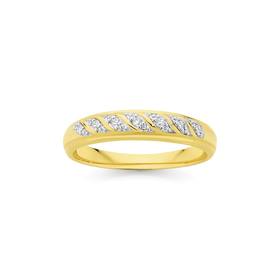 9ct+Gold+and+Diamond+Band