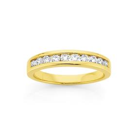 18ct+Gold+Diamond+Band