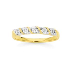 9ct+Gold+Diamond+Band