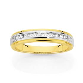 9ct+Gold+Diamond+Band