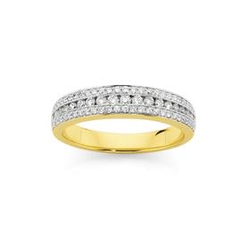 18ct+Gold+Diamond+Band