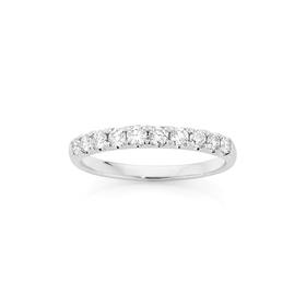 18ct+White+Gold+Diamond+Anniversary+Band