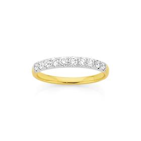 18ct+Two+Tone+Diamond+Ring