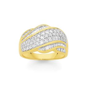 9ct+Gold+Diamond+Dress+Band