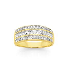 9ct+Gold+Diamond+Ring