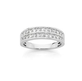 9ct+White+Gold+Diamond+Ring