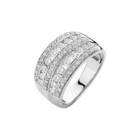 9ct+White+Gold+Diamond+Ring